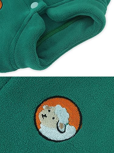 ANIMQUE Baby Kleinkind Polarfleece Westen Kinder Jacke Junge Mädchen Baumwoll Ärmellose Kinderweste Frühling Herbst Strickjacke Oberteil mit Cartoon Muster, Grün 80