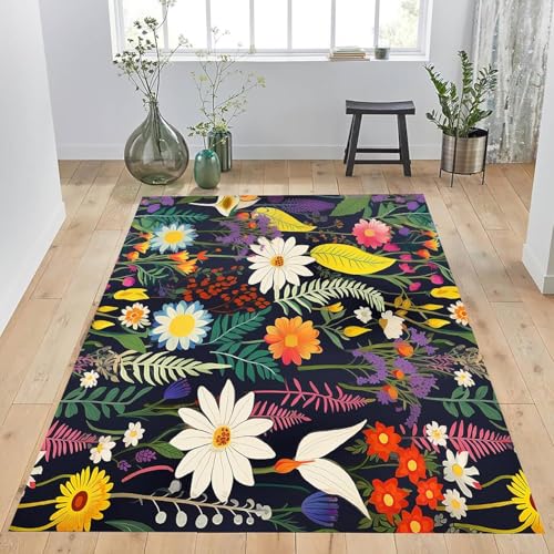 Tapis de bureau plante impression 3D grand format en polyester premium doux - 3