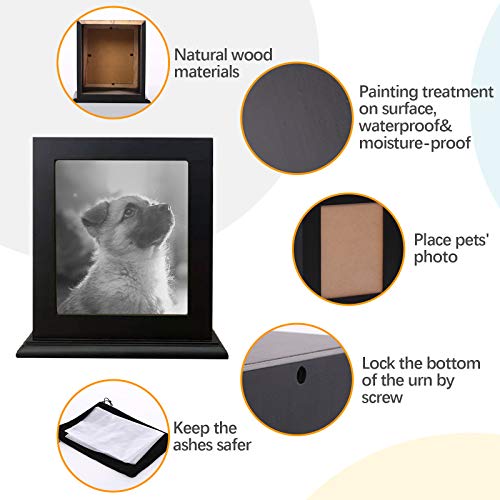 Brkurleg Pet Wood Memorial Urn For Ashes,Photo Frame Keepsake Box For Cats Dogs,Funerary Caskets Supplies Burly Wood Cremation Urns With Acrylic Glass Photo Protector For Pet Lovers #TOP5