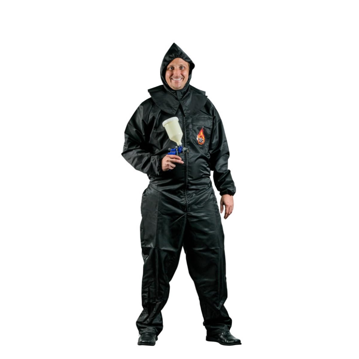 High Teck Carbon Fiber Anit-Static Paint Spray Suit Large Black