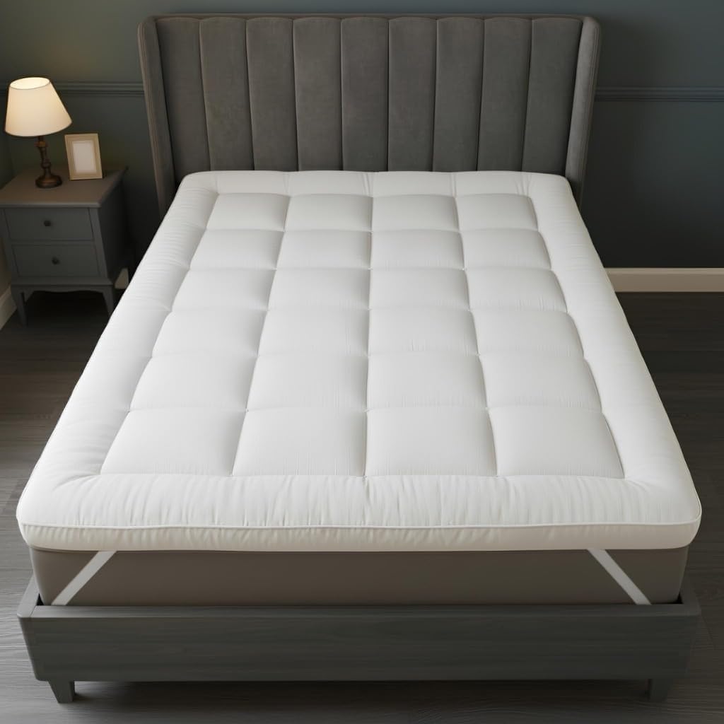 LISTAS 10cm Quilted Microfiber Mattress Topper Kingsize B...