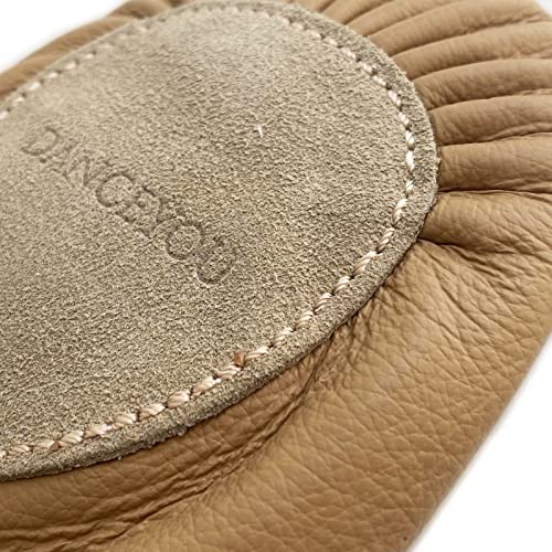 Image of DANCEYOU Lyrical Shoes Half Sole Authentic Leather Pirouette Dance Turners