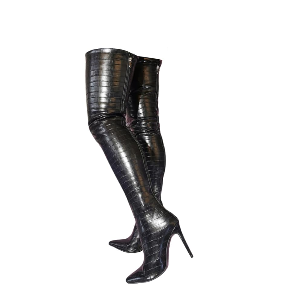 Botas por Encima de la Rodilla para Mujer. Botas Altas hasta el Muslo con Cremallera Trasera para Mujer. Botas de otoño para Mujer. Botas Altas para Fiesta de Disfraces de Cosplay