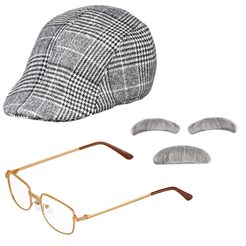 Beelittle Old Man Costume Grandpa Accessories Men Beret...