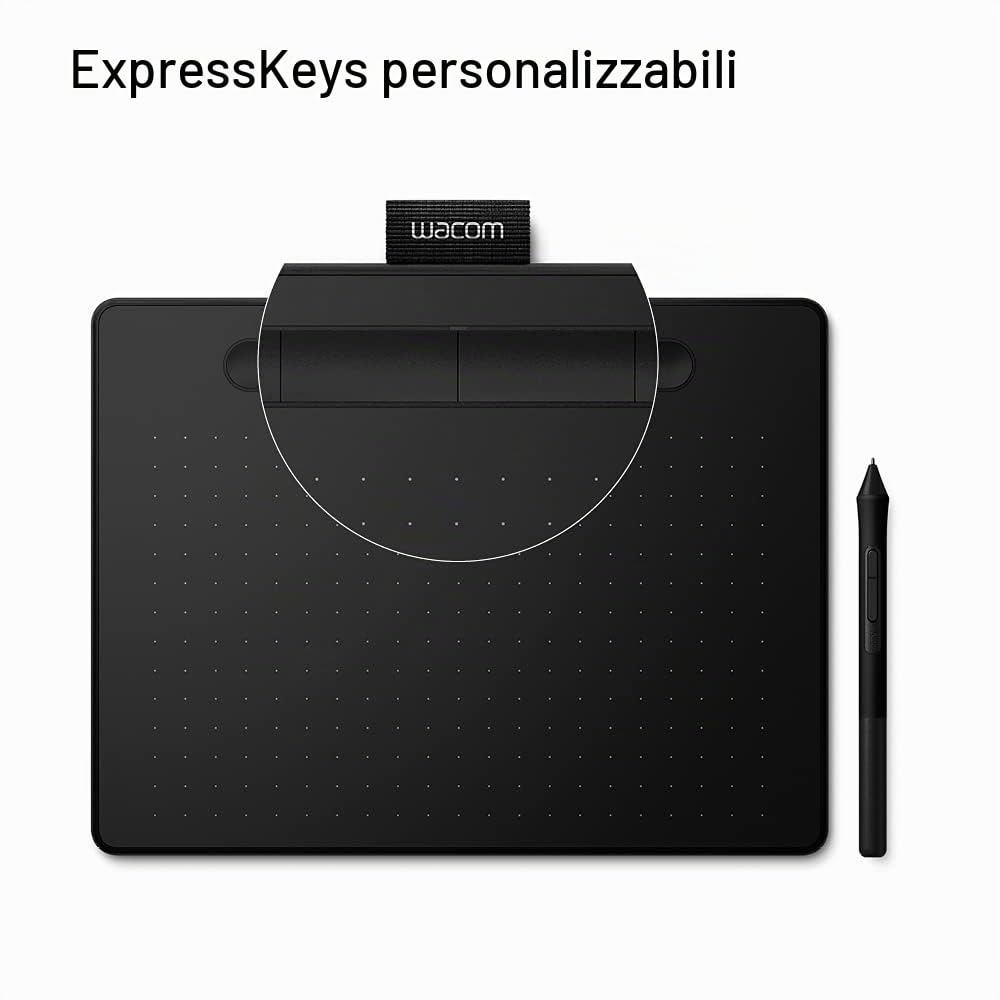 Wacom Intuos Medium Tavoletta Grafica – Tablet con Penna per Dipingere, Disegnare ed Editare Foto con penna sensibile alla pressione, Adatta per l’Home Office e l’E-Learning, Nero