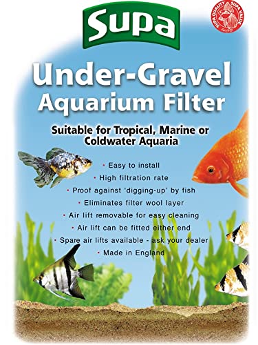 Image secondaire de Supa Filtre d'aquarium sous Gravier - 35 x 17 cm - Convient pour Les Aquariums tropicaux, Marins ou d'eau Froide - Fabriqué au R