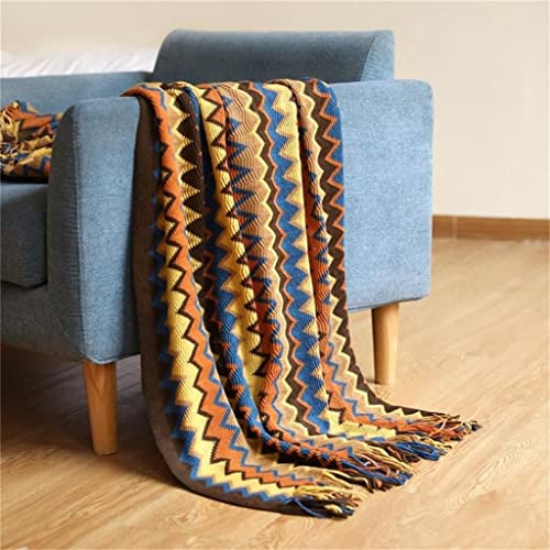HALOU Bohemian Woven Hand Knitted Blanket with Tassel Bedding Sofa Cover Decor Blanket Travel Breathable Chic Soft…