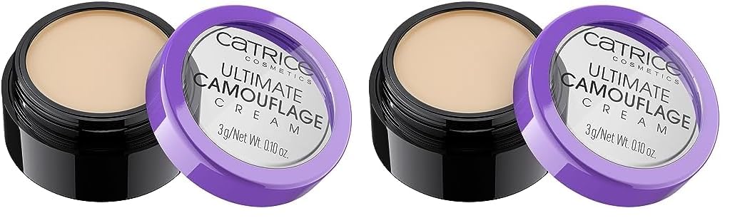 Catrice Ultimate Camouflage Cream, CC Cream, Nr. 010, Nude, langanhaltend, mattierend, natürlich, für unreine Haut, vegan, ohne Parfüm, ohne Alkohol, ohne Parabene, 2er Pack (3g)