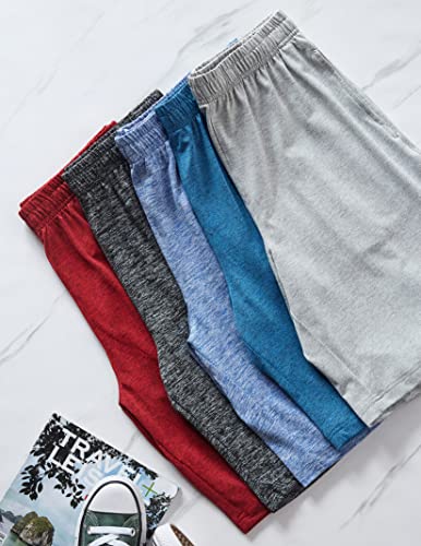 Image of Liberty Imports 5 Pack Big Boys Youth Athletic Mesh Basketball Shorts with Pockets Quick Dry Activewear