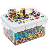 Citylife 17 QT Plastic Storage Box Building Baseplate Lid Removable Tray