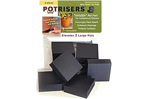 PR2-6 Invisible Pot Feet - Large 2" Size Pot Feet (6-Pack, Black)