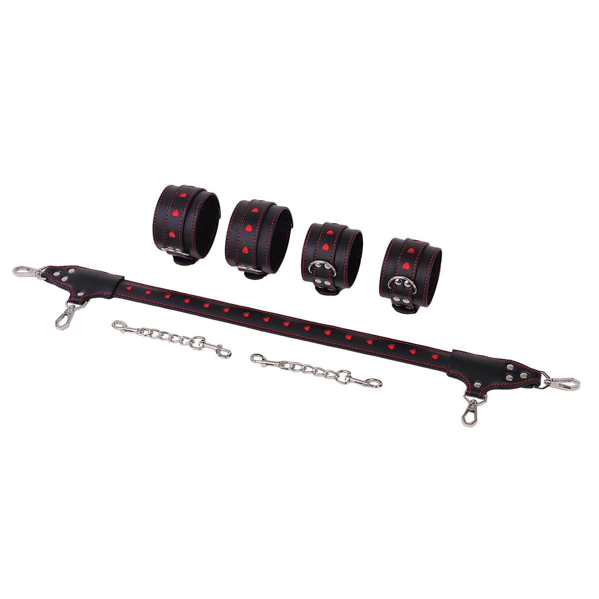 Kit de Bondage BDSM avec Barre d’Écartement – Menottes et Entraves Réglables pour Couples, Ensemble Polyvalent pour Jeux de Rôle, Proximité Créative et Moments Partagés