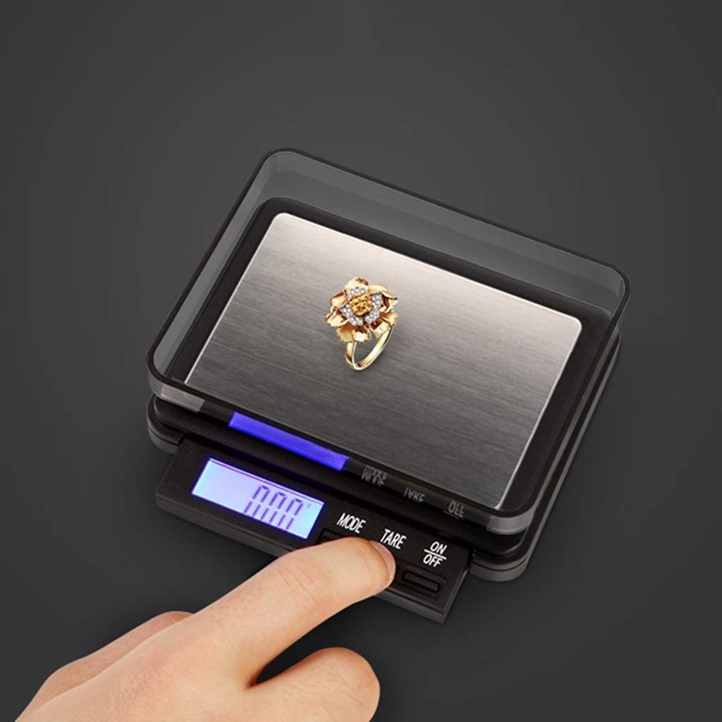 Báscula de Cocina Digital Báscula de Alimentos Báscula electrónica de Acero Inoxidable Báscula de pesaje, Pantalla LED retroiluminada, función de Tara for Hornear Joyas de Huevos(2000g/0.1g)
