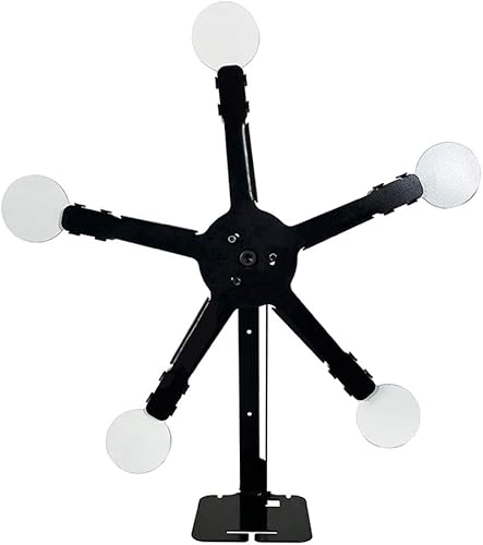 Restablecimiento y rotación del soporte de objetivo de tiro de metal con 5 placas de acero para pistolas Airsoft BB Gun (Star  Star Plus)