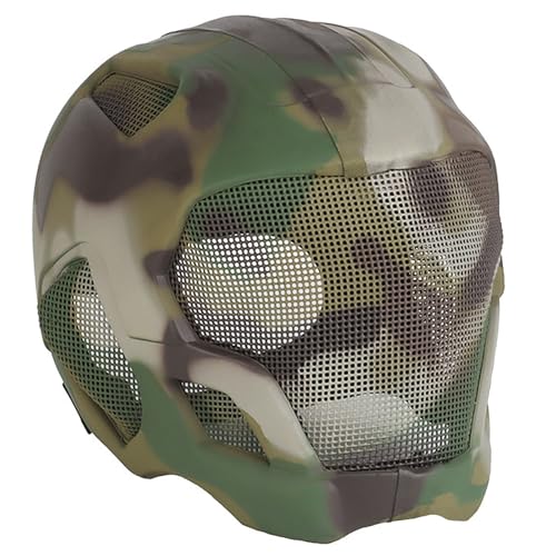 Casque intégral W23 ventilé à masque en maille d'acier anti-impact pour airsoft