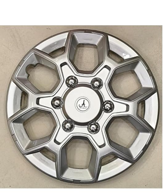 Image of Wheel Rim Cover for Bolero 2024 NEO 15 Inch Black Silver Wheel Cap (Available in 15 Inch) (Set of 4 Pcs) (Press Fitting) Model- Bolero 2024 (Silver)