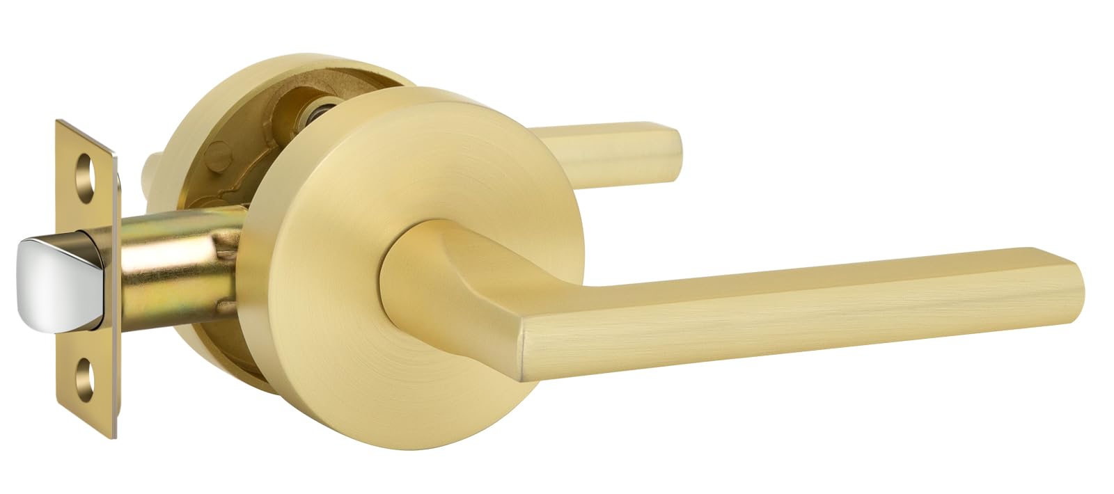 Lethato Gold Passage Door Handles 3-Pack – Brushed Gold Closet & Hallway Handles, No Lock Function