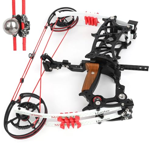 Wolfman Arco Composto Doppio UsoLavorato CNC, Regolabile 30-75 LBS, Asse Corto Ambidestro Kit Arcieria per Sfere d'Acciaio e Frecce, Caccia Pesca Tiro al Bersaglio per Adulti (Nero, Solo arco)