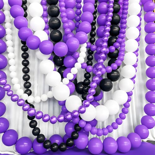 Image of Purple Link Balloons,120Pcs 6Inch Purple Latex Linking Balloons for Birthday Baby Shower Wedding Anniversary Graduation Party Decorations