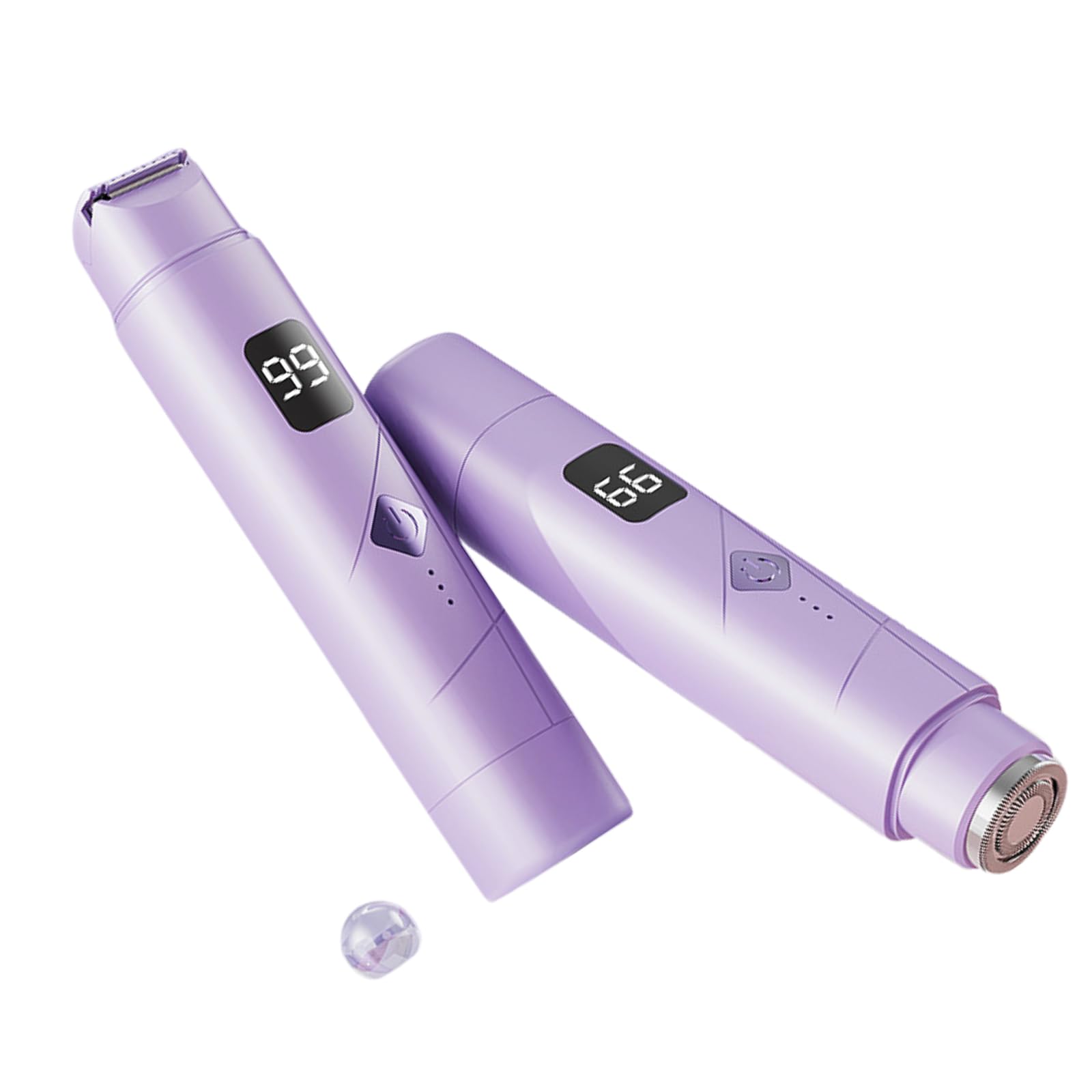 Womens Shaver, Dual Head Electric Razor, Portable Body & Bikini Trimmer, Type-C Rechargeable, for Face, Body, Legs, Underarm (Purple)
