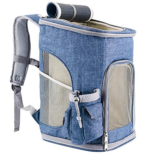 Foldable Pet Carrier Backpack,Under 18 lb Dog Cat Rabbits Carrier Bag,Ventilated Design,Safety Features and Cushion Back Support for Travel,Hiking&Outdoor Use,Airline Approved Foldable Pet Carrier Backpack,Under 18 lb Dog Cat Rabbits Carrier Bag,Ventilated Design,Safety Features and Cushion Back Support for Travel,Hiking&Outdoor Use,Airline Approved