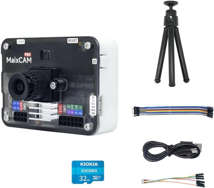 Sipeed MaixCAM Pro AI Vision Development Board, SG2002 RISC-V Linux Camera, 1TOPS NPU 4MP Global Shutter, WiFi 6 Kit for YOLOv11 Edge Computing, Face & Object Tracking (Pro-04A10CAM)