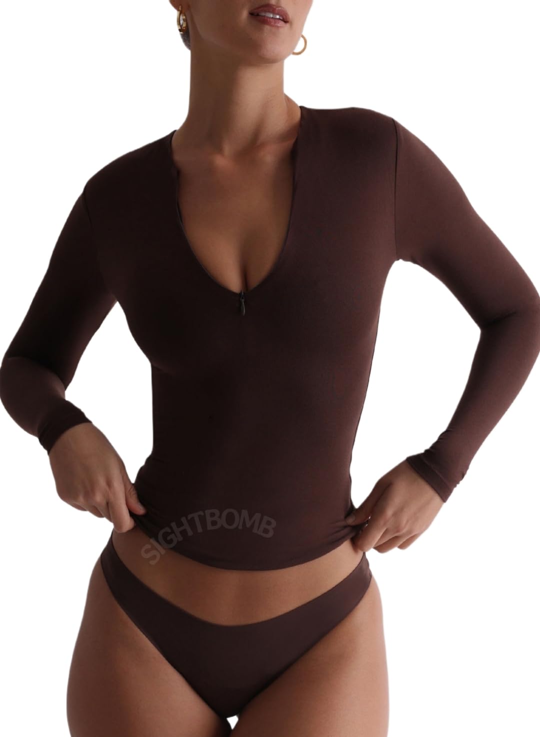 SKIMS Double Layered Front Support Ultra Soft Feather Touch Microfiber Front Zip Active WEAR Gym Tops for Women