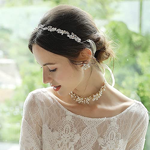 Pettine Per Capelli Da Sposa Con Cristalli - Argento E Perle Per Damigelle
