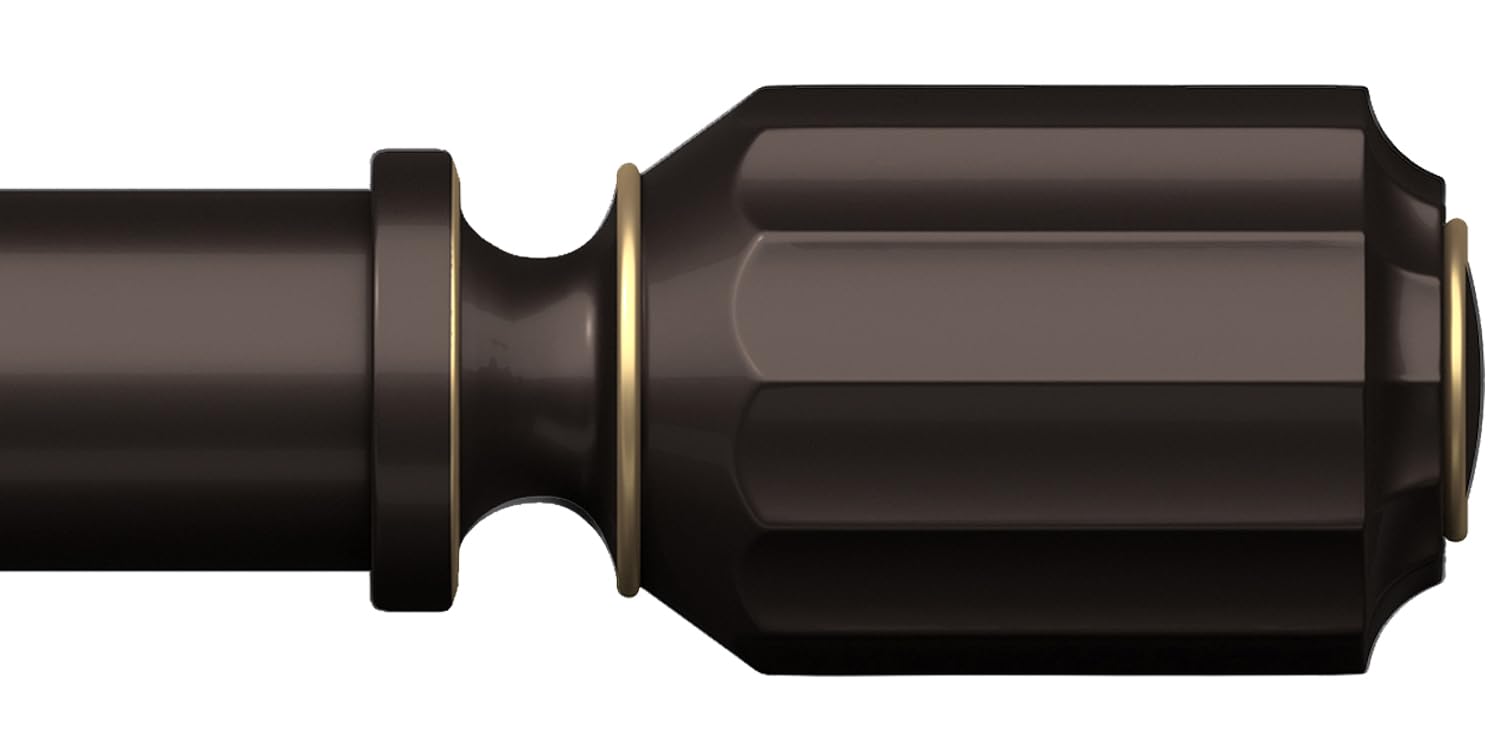 Curtain Rods for Windows 66 to 120 inch -1 inch Diameter Oil Rubbed Bronze Curtain Rods Adjustable Decorative Heavy Duty Long Curtain Rod for Living Room Bathroom Bedroom Outdoor Patio