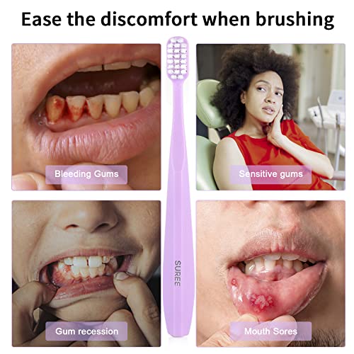 SUREE Extra weiche Zahnbürste für empfindliche Zähne und Zahnfleisch (5 Stück), ultraweiche Zahnbürste mit 10000 Mikro-Nano-Borsten für Erwachsene und ältere Menschen – Bild 7