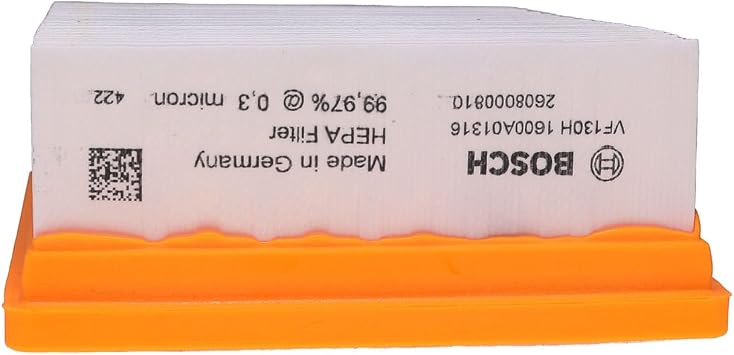 Bosch VF130H Flat HEPA Filter, Captures 99.97% of Particles for Superior Allergy and Dust Control