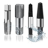 4 Stk Schraubenausdreher und Rohrgewindebohrer, 1/2 Zoll und 3/4 Zoll Rohrgewinde set Linksausdreher schraubenlöser profi für Wartungsarbeiten Ventil Wasserhahn Entfernen Beschädigter Schrauben