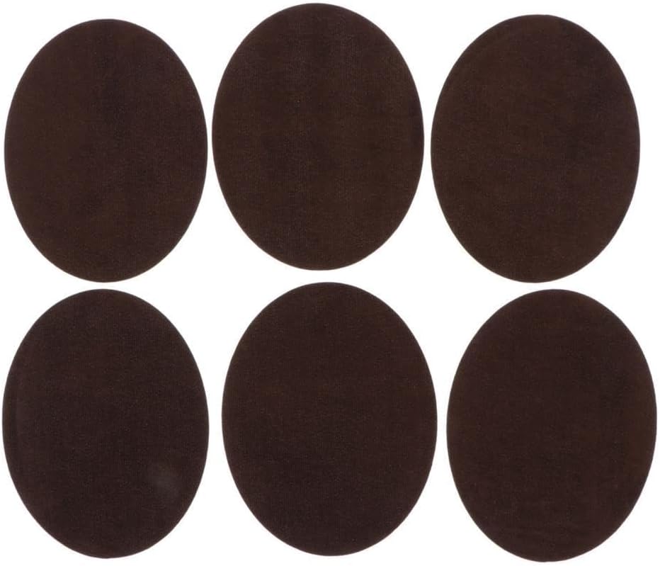 6pcs Oval Shape Iron-on Patch Suede Elbow Applique Cloth Badge Coffee|Embroidered Appliqué|Applique|Trim & Embellishments|Sewing|Craft Materials