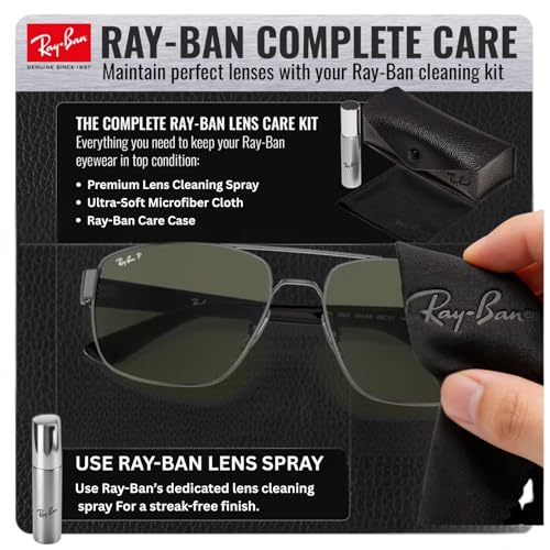 Image of Ray-Ban RB3663 Square-Round Shaped Sunglasses for Men with Official RAYBAN Eyewear Kit