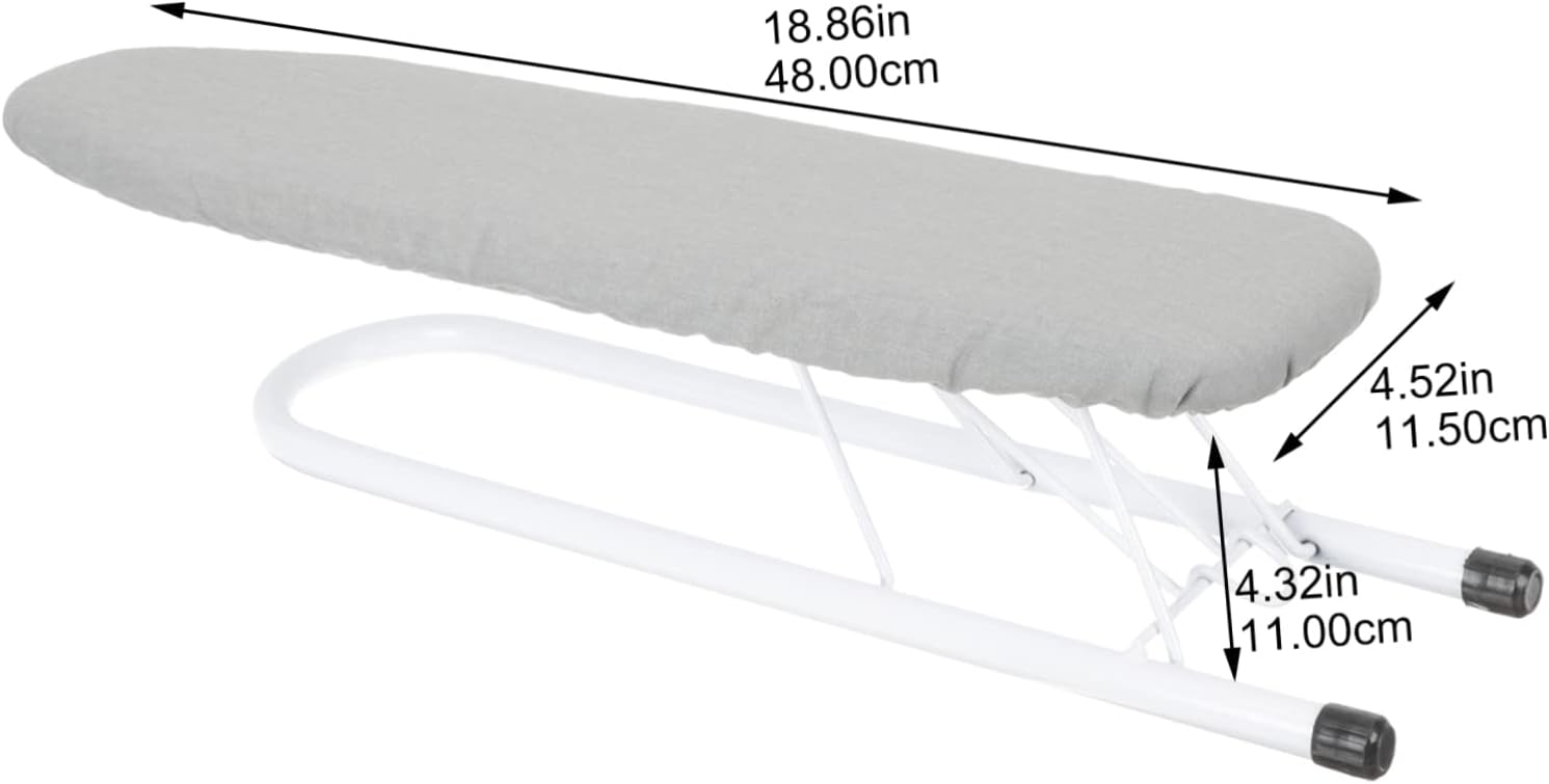 Unomor Folding Ironing Board Compact Tabletop Ironing Rack for Home Use for Shirts Skirts Pants and More Versatile Design for Steaming Tailoring and Laptop Use Cold