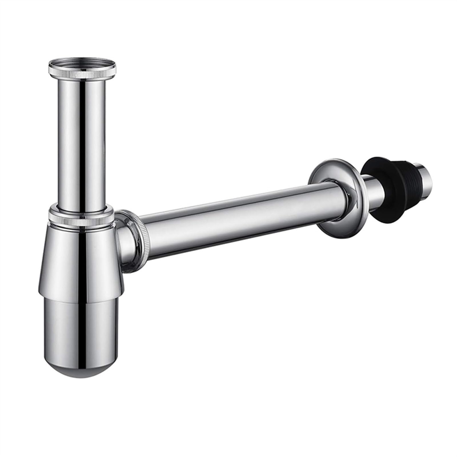 P-Trap Évier de salle de bain Évier mural P-Trap Réglable 1-1/4 Bouteille Siphon Lavabo Réglable Lavabo Évier Évacuation des déchets. Trap Rond (Color : Chrome)