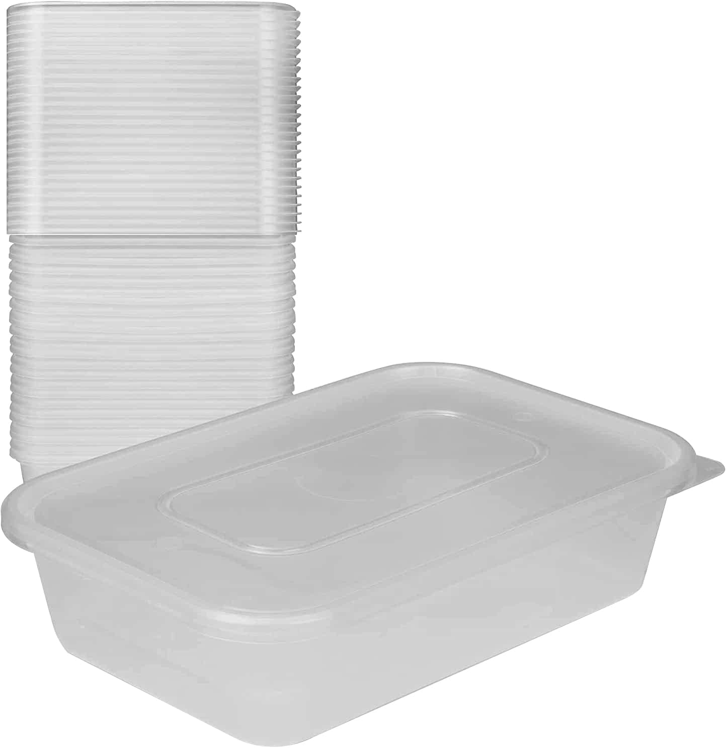 25 PCS x 500ML Clear Plastic Microwave Containers with Lids Meal Prep