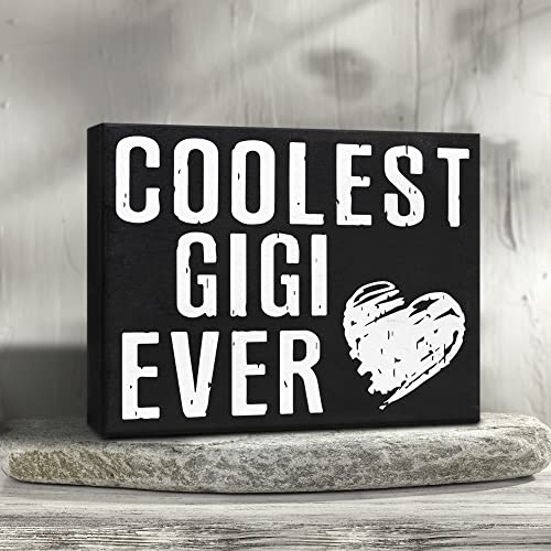 Jennygems Gift For Gigi, Coolest Gigi Ever Wooden Sign, Birthday Gifts For Gigi Wall Hanging And Shelf Decor, Made In Usa #TOP3