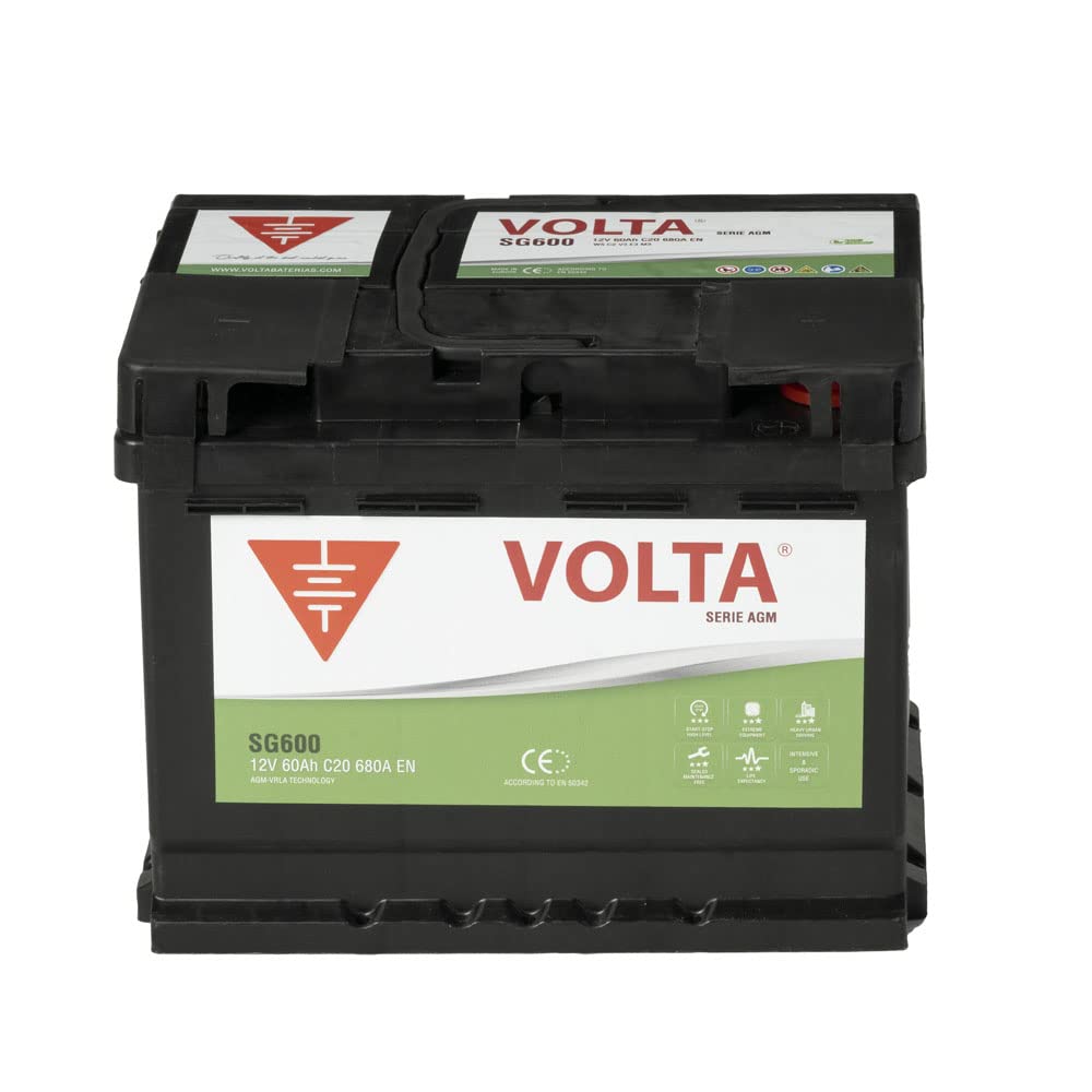Bateria de Coche AGM 60Ah 680A Start-Stop Avanzado AGM - Borne +Dcha - Medidas Largo 242 x Ancho 175 x Alto 190 mm con 2 años de Garantía - Fabricación Europea.