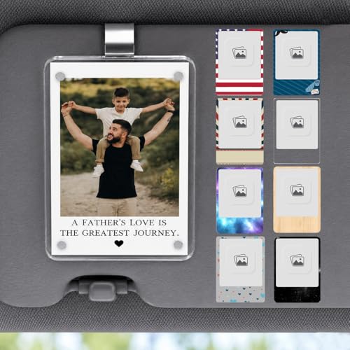 Chillever Personalized Drive Safe Car Visor Clip for Dad - Custom Gift for Dad from Son and Daughter, Son, Custom Drive Safe Car Visor with Photo, Customized Dad Gifts, Father's Day 2025 03