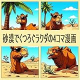 砂漠でくつろぐラクダの4コマ漫画