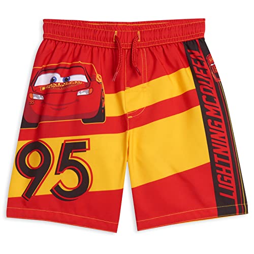 Disney Pixar Cars Lightning McQueen Little Boys Swim Trunks Red/Yellow 5