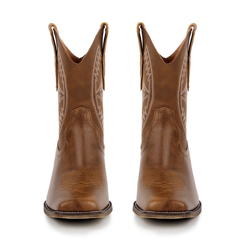 LISHAN Women's Square Toe Western Cowgirl Cowboy Boots3