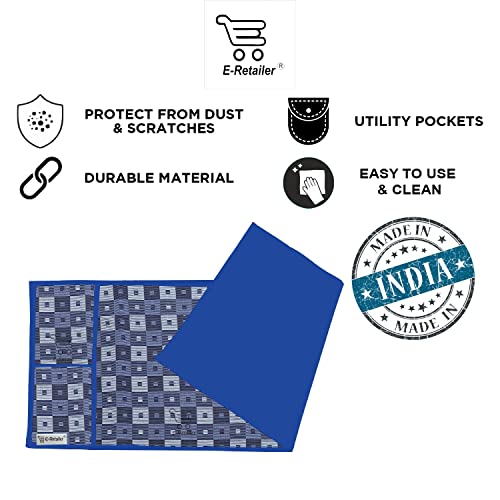 Image of Cotridge 3-Layered Microwave Oven Top Cover With 4 Utility Pockets Suitable for Upto 30 Liter (Color- Blue, Size-36x14 Inches Inches)