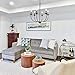 LALUZ Black Chandelier, Farmhouse Chandeliers for Dining Room, Living Room, Bedroom, Solid Matte Black, 26” Dia
