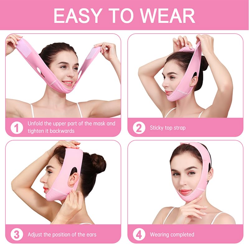 Face Lift Belt, Face Lift Strap Breathable Chin Up Belt, Outline Lifting Shaping Face Lifting VShaped Band