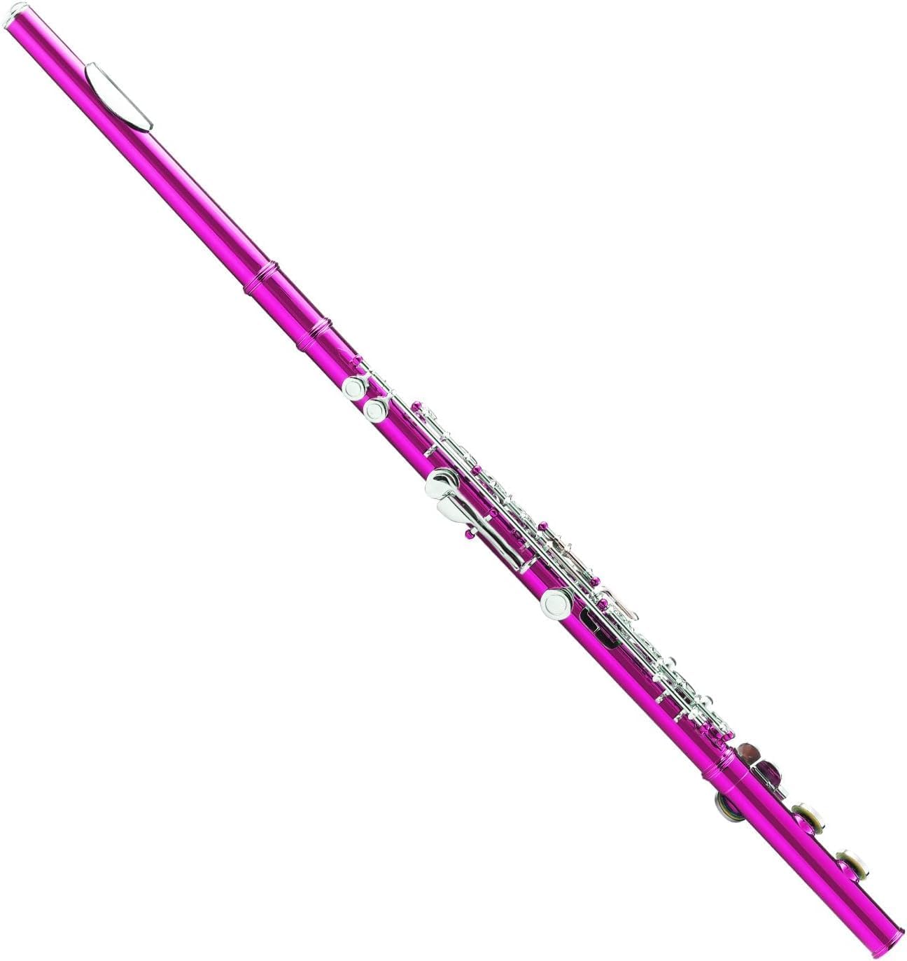 C Flute (Pink) – Closed Hole, 16-Key Flute with Offset G Split E Mechanism | Deluxe Lightweight Canvas Case with Shoulder Strap, Cleaning Cloth, Joint Grease & Gloves