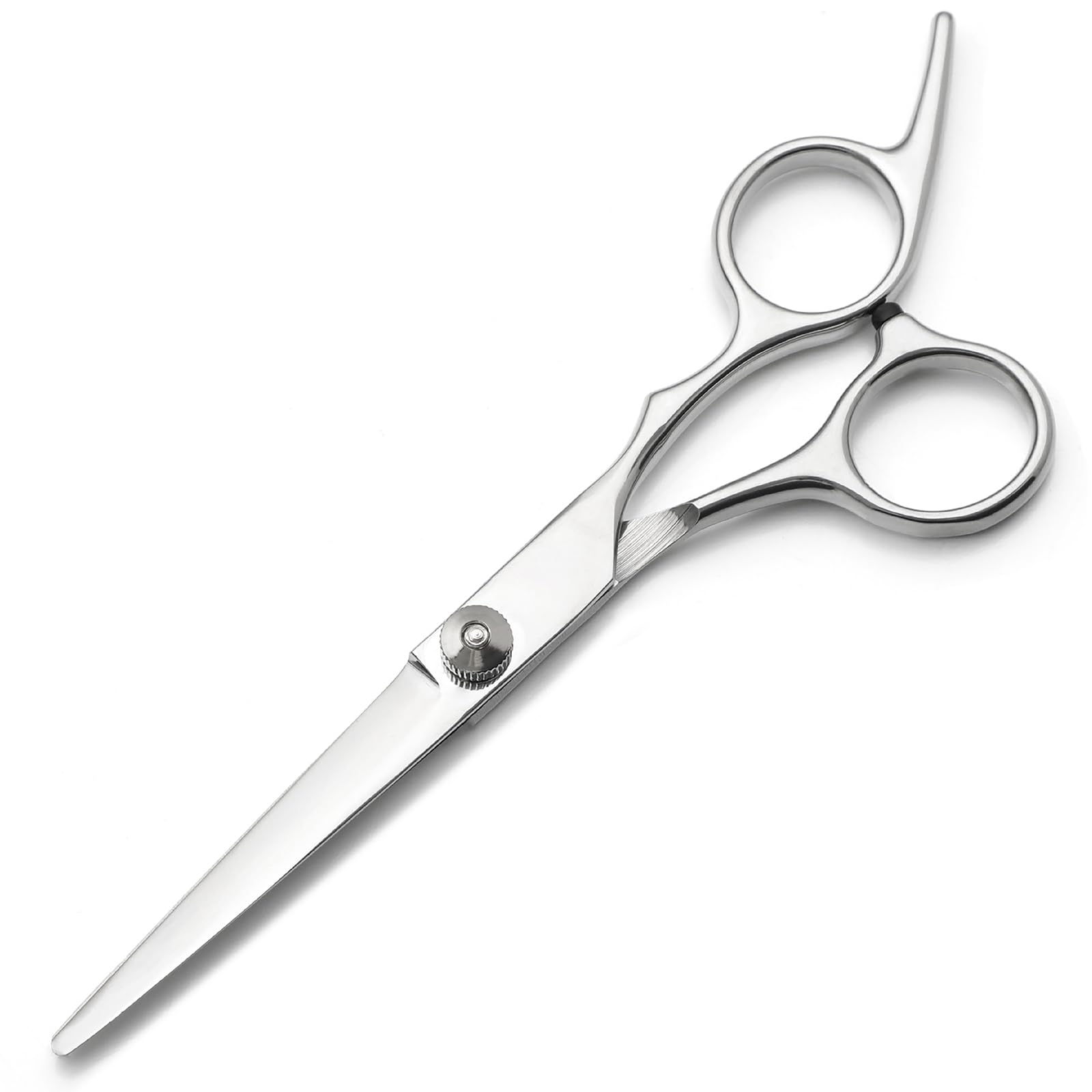 Tijeras profesionales de corte de pelo recto de 6 pulgadas, tijeras afiladas de acero inoxidable para uso en salón y hogar, agarre cómodo para hombres y mujeres, color plateado