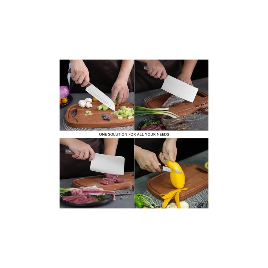 Kitchen-Knife-Block-Set-with-Built-in-Sharpener-Sharp-Knives-Sets-with-Shears-and-Anti-slip-Handle-Multi-purpose-Cleaver-Christmas-Gifts-7-Pieces Kitchen Knife Block Set with Built in Sharpener, Sharp Knives Sets with Shears and Anti-slip Handle, Multi-purpose Cleaver Christmas Gifts, 7 Pieces