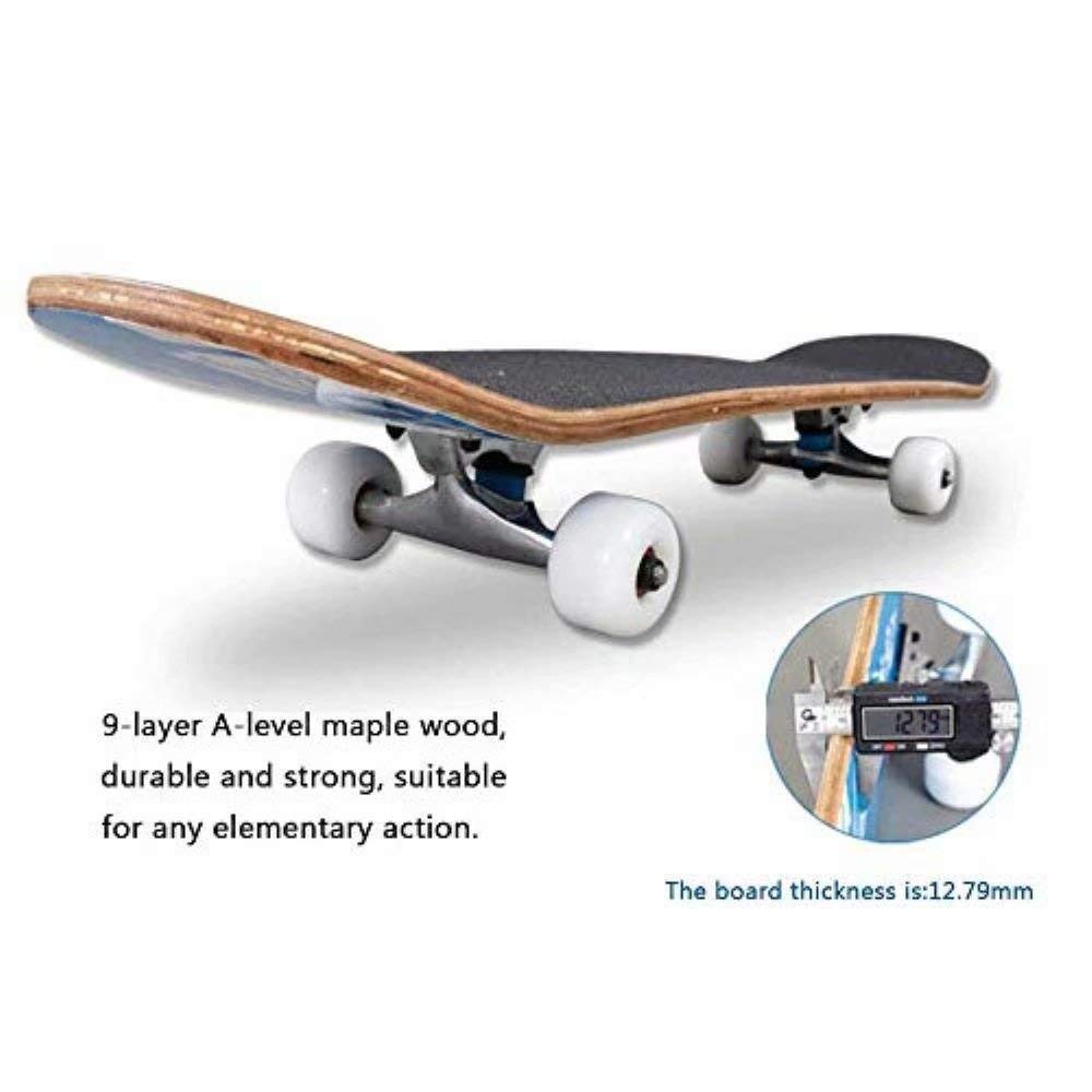 Patineta para adultos para principiantes, regalo de cumpleaños para monopatín, niños y niñas, 9 capas de arce